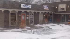 image of cleaning snow from the parking lot